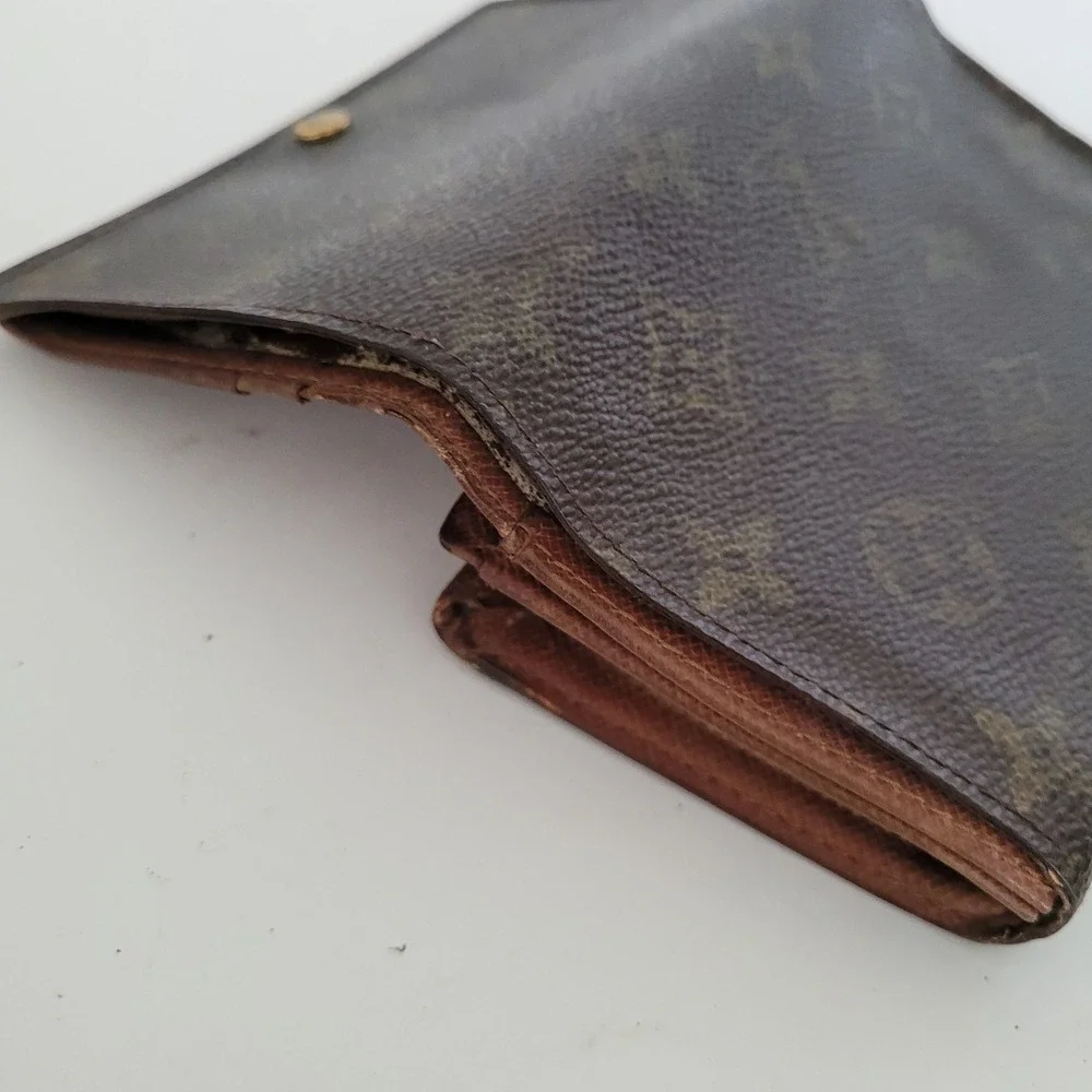 Louis Vuitton Monogram Canvas Bifold Wallet Brown Leather CA0928 Made in Spain